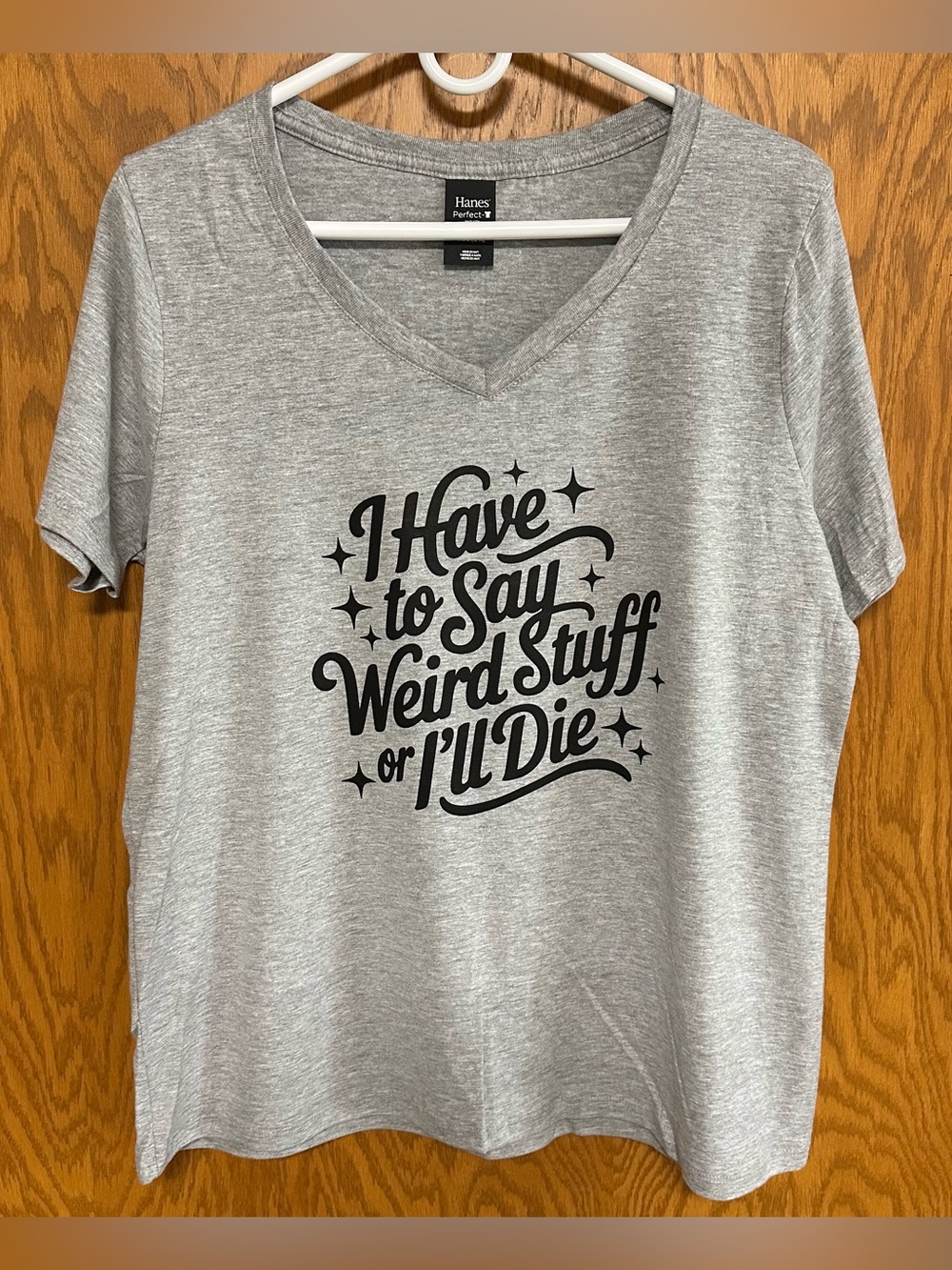 Funny Humor V-Neck Graphic Tee - NIP